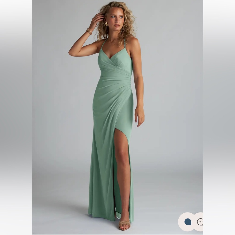 Azazie Sage Green Maxi Dress